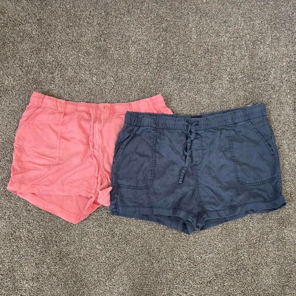 Women's GAP Set of 2 Lightweight Bright Flowy Casual Pocket Shorts Large - Picture 1 of 6